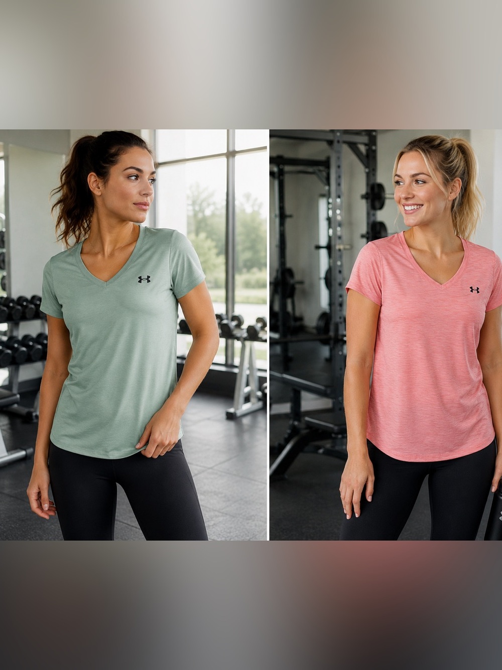 Two Under Armour Loose Fit Women’s Heat Gear Short Sleeve Active Tees